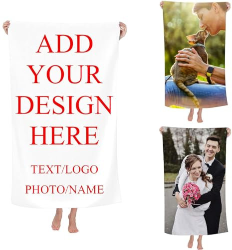 CYSYLQW Personalisiertes Strandhandtuch, Personalisiertes Badetuch Mit Namen Foto, Anime Personalisiertes Handtuch Badetuch Mit Namen Microfaser Strandtücher (90 x 180 cm,1)