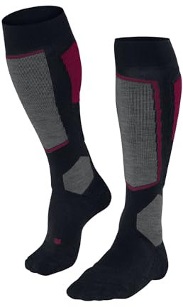 FALKE Damen Skisocken SK2 Intermediate W Kh Wolle Funktionsmaterial warm dick 1 Paar, Blau Space Blue 6116, 37-38