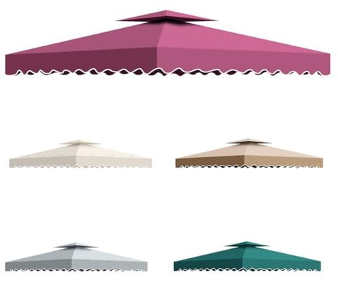 Toldo Pergola Recambio 3x3m, Pergolas de Jardin Cubierta de Repuesto de Gazebo Pabellón Exteriores, Doble Niveles Carpas para Exteriores con Orificios de Drenaje y Ventilación