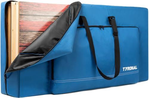 TYRONAL Cornhole Tragetasche für 120 x 60 cm große Bretter, passend für Standardgröße, mit gepolstertem Schaumstoff und großer Tasche für Cornhole Outdoor-Spiele, nur Tasche (Blau)