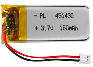 3.7V Lipo-Akku, 3.7V 160mAh 451430 Lithium Polymer Ionen mit 2P-PH-Anschluss mit 2.0 mm Rastermaß