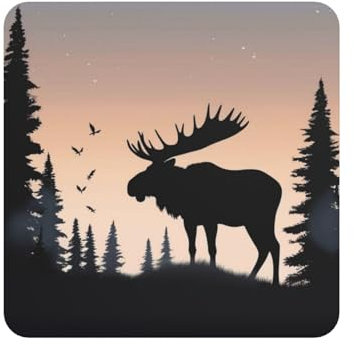 Kühlschrankmagnete, Kühlschrankmagnete, Elch, Bergkiefer, Wildnis, dekorativer Magnetaufkleber für Spind, magnetisch, Küchenmagnet-Set, Küche, Kühlschrank, Aufkleber für Küche, Büro, Zuhause
