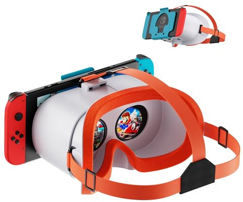 Auriculares VR para Nintendo Switch & Switch OLED, gafas de realidad virtual con lentes HD ajustables y cómoda correa para la cabeza, kit Labo VR 3D para accesorios Switch