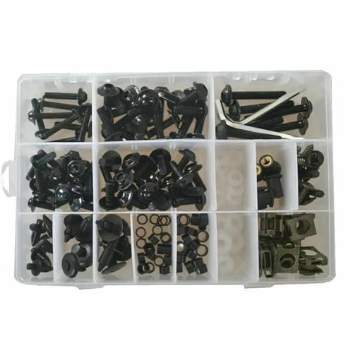QIBBEI Werkzeugsatz Motorrad Aluminium Windschutzscheibe Verkleidung Bolzen Mutter Schraube Befestigungs Clip Für GROM MSX 125 MSX125 2013-2019(Black)