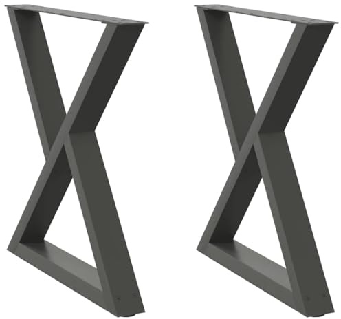 vidaXL Dining Table Legs 2 pcs Anthracite 70x(72-73.3) cm Steel