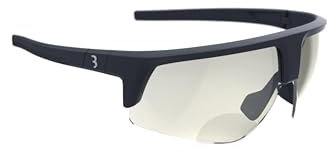 BBB Cycling Fahrradbrille Photochrome und Bifokale Sportbrille Fahrradsonnenbrille mit Leseteil für Weitsichtige Sehstärke Herren und Damen Rennrad & MTB Comet Reader PH Mattschwarz +2.0 BSG-76PH