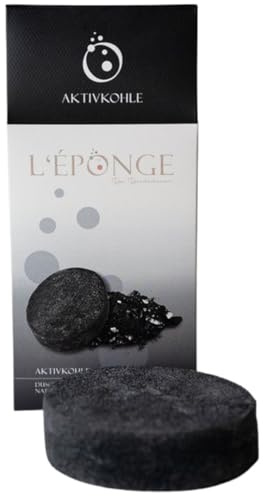 L'ÉPONGE – Aktiv Kohle Duschschwamm | Innovativer 4 in 1 Badeschwamm mit schäumender Naturseife, intensivem Duft und sanftem Peeling-Effekt. Naturschwamm für bis zu 30 Wäschen