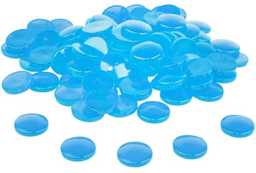 WISSNER® 100 Muggelsteine ø 20 mm, Blaue Nuggets aus RE-Plastic, Bruchsicher & Robust, zum Basteln, Lernen und Dekorieren