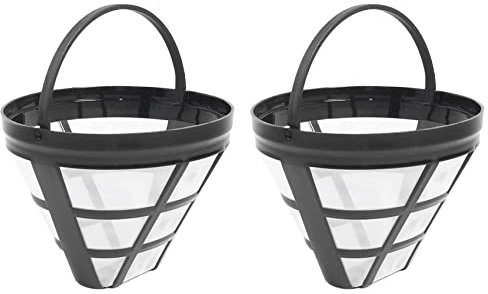 Fozriybefy Paquete de 2 Filtros de Cesta para Cafetera Reutilizable No.4 para Filtros, Se Adapta una la MayoríA de Las MáQuinas de Café por de Cesta de 8-12 Tazas
