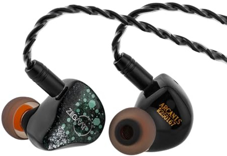 LINSOUL ZiiGaat Arcanis In-Ear-Monitor, Professioneller 2DD+5BA Hybrid IEM Earphone, Gaming -Ohrhörer, HiFi Kabel -Ohrhörer mit Abnehmbarem Kabel für Musiker Audiophile