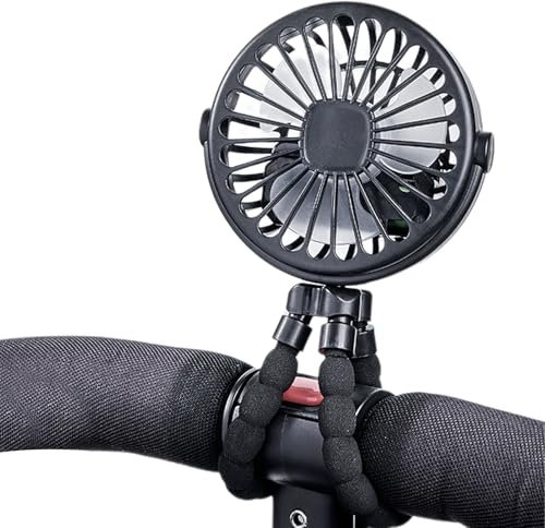 Octopus Handheld Fan, USB Rechargeable Pram Fan With Night Light, 3-speed, 360° Rotatable Head, Portable Mini Clip Personal Cooling Fans For Baby Stroller, Car Seat, Bike, Camping, Travel