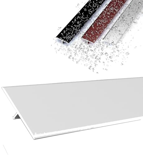 3Pcs 90cm Long, Rampes de seuil en PVC, Barre de Seuil En T, Bande De Jonction Profilé De Transition De Sol, Rail de Transition Baguette Recouvrement De Sol Découpable(Blanc,5CM*270cm(3 * 90cm))