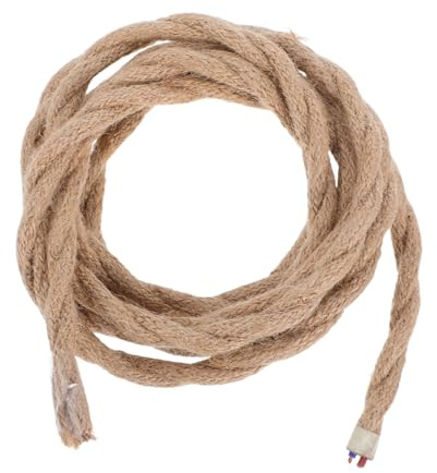 TOBBOMEY Cable Decorativo Vintage Trenzado de Cuerda con Núcleo de Cobre para Lámparas Colgantes Cable Eléctrico Retro de Metros para Sala y Comedor Estilo Industrial y Rústico