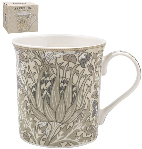 The Leonardo Collection William Morris Artichoke Mug for Hot & Cold Drinks | Durable Coffee Cups for Home & Office | Comfortable & Easy-to-Hold Coffee Mugs for Beverages & Daily Use