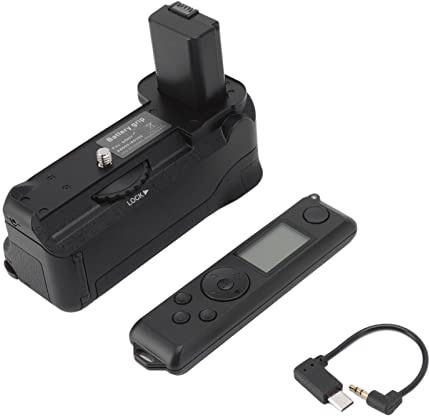 Battery Grip for A6000 A6100 A6300 A6400, Vertical Grip with Remote Control, Dual NP FW50 Battery Capacity - Extended Time, Ergonomic Design, Tripod Compatible