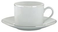 Royal Worcester Classic Platinum Teacup & Saucer Set of 4 (0.28 Litre / 9.8 Ounces)