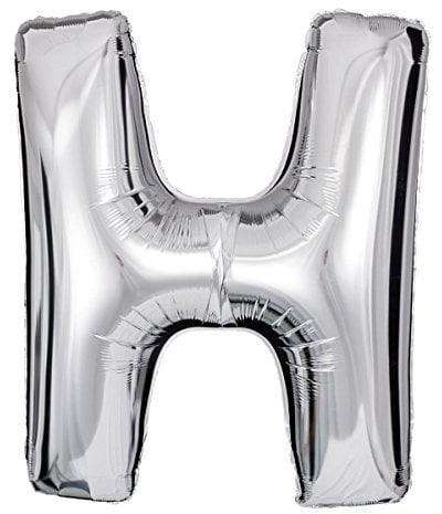 ballonfritz® Ballon Buchstabe H in SILBER - XXL 40/102cm - Folienballons für Luft oder Helium als Geburtstag, Jubiläum, Hochzeit oder Abschluss Geschenk, Party Dekoration oder Überraschung