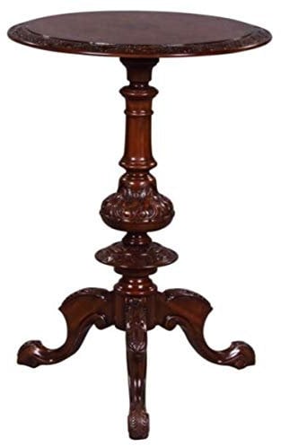 Casa Padrino Luxus Jugendstil Mahagoni Beistelltisch Braun Ø 50 x H. 74 cm - Wohnzimmermöbel
