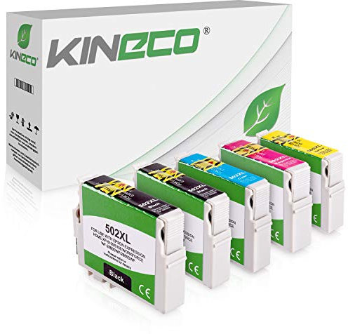Kineco Set 5 Tintenpatronen kompatibel für Epson 502XL MIT CHIP Expression Home XP5100 XP5105 WF2860 WF2865 XP-5100 XP-5105 Workforce WF-2860DWF WF-2860 WF-2865