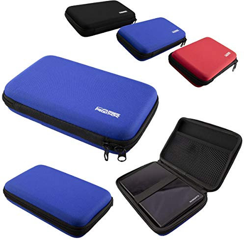 caseroxx GPS-Tasche für Garmin DriveSmart 61/65 / 71 LMT-D – Hardcase mit Gummizug & Zubehörfach – stoßfest & ideal für unterwegs