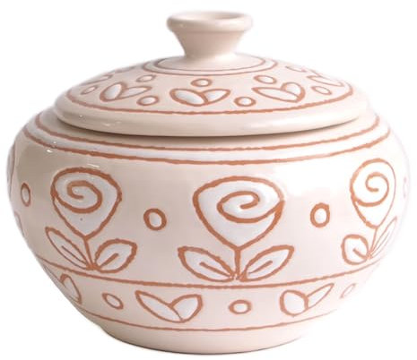 Ceramiche Santalucia: Biscottiera in ceramica realizzata e decorata a mano. Artigianato abruzzese.