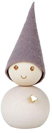 aarikka Kultasydän Wichtel mit goldenem Herz Höhe 9 cm, finnische Tischdekoration (weiß)