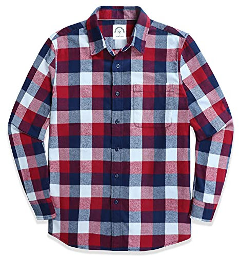 Dubinik® Chemise Flanelle Homme Bouton Chemise Homme Manches Longues Chemise Coton Casual Carreaux Chaude