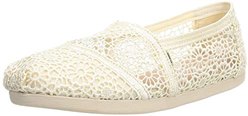 TOMS Moroccan Corchet Alpargata, Mocasines Planos Mujer, Blanco Roto, 38 EU
