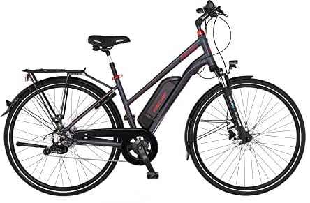 FISCHER E-Bike Trekking VIATOR 1.0, Elektrofahrrad für Damen und Herren, RH 44 cm, Heckmotor 45 Nm, 48 V Akku, anthrazit matt