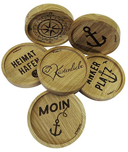 Maritime Untersetzer aus Holz versch. Motive (Moin)