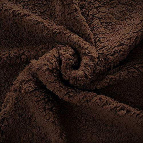 Stoffkontor Teddy Plüschstoff Super Soft 2 Stoff - kuschelweicher Plüschstoff - Meterware, Braun - zum Nähen von Bekleidung und Dekorationen jeder Art
