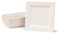 Greenbox - Vaisselle jetable en bagasse écologique - 50 assiettes carrées blanchies 16 x 16 cm - Assiettes jetables de fête bio