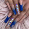 Brishow Coffin False Nails Rhinestone Press on Nails French Long Stick on Nails Ballerina Acrylic Fake Nails 24pcs for Women and Girls
