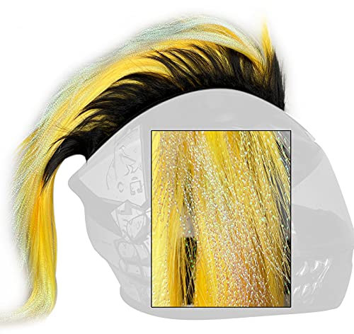 3T-SISTER Helm Mohawk Perücke für den Skihelm, Snowboardhelm, Kinderskihelm, Kinderhelm, Motorradhelm, Fahrradhelm - auffälligere Helm-Aufkleber, Helmdeko für Kinder und Erwachsene (Yellow)