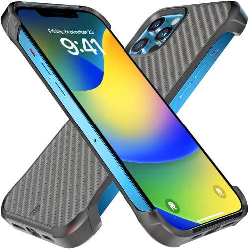 REBEL iPhone 12 Pro Max Case [Flex Series] Exposed Sides for Comfort, Aramid Fiber, Strong MagSafe Compatible, Protective Corners, Slim Fit Frameless Cover 6.7 Inch Phone 2020 (Flex Black)