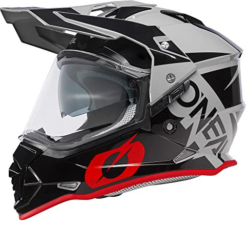 O'NEAL | Motorradhelm | Enduro Motorrad | Ventilationsöffnungen für maximalen Luftstrom & Kühlung, ABS-Schale | Sierra Helmet R V.23 | Erwachsene | Schwarz Weiß | Größe M