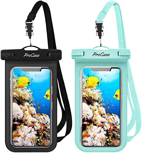 ProCase 2 Stück Wasserdicht Uni Handyhülle Unterwasser Handytasche, Waterproof Phone Case für iPhone 17 16 15 14 13 12 11 Pro Max Plus Air/Galaxy A13 A53 S22 S21 und Weiteren Smartphones