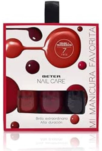 Beter - Pack de 3 Esmaltes Rojos, Nail Care, Set Pintauñas Rojo, Esmalte de uñas efecto gel, Larga duración y Brillo, Set Manicura, Secado Rápido, Efecto uñas de gel, Vegano, Ideal para Regalo