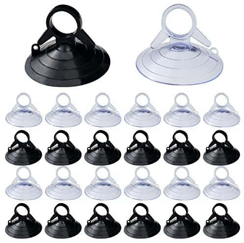 BITEFU 80 STK Saugnapf Groß 45mm Saugnäpfe Stark PVC Auto Sonnenschutz Saugnapf für Badezimmer, Küche, Dekoration, Fensterglas (Transparent/Schwarz)