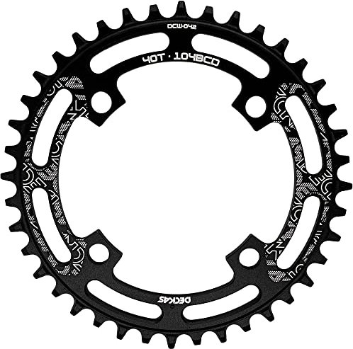 DECKAS Rundes Kettenblatt 104BCD 40T-52T für 7-12 Gänge, Aluminiumlegierung 7075, Eloxiert, Schmalbreites Zahndesign, Geeignet für Shimano & SRAM, Geschenkidee für Radfahrer
