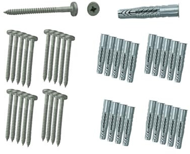 Nobilia 20 x Schraube 5,5 x 60 Kreuz + Dübel Wandschiene Hängeschrank Oberschrank