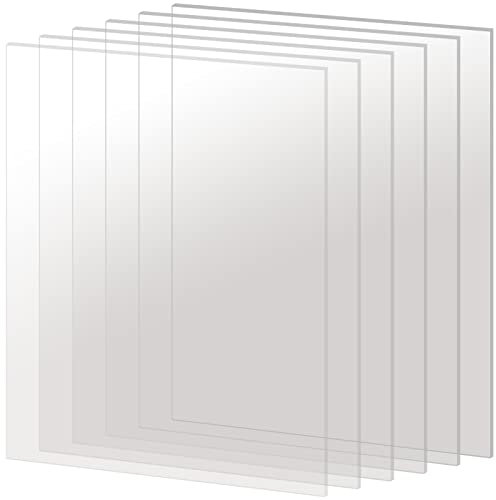 FUNSUEI 6 PCS A3 Size Clear Acrylic Sheets, 297 x 420 mm Plastic Sheets, 3mm Clear Acrylic Plastic Sheet Rectangle Transparent Acrylic Panels for Painting, Frame, Replacement