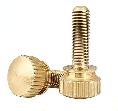 Foyoram M6 M8 M10 Messing Hand verschraubt Schritt Schrauben hohen Kopf gerändelten Messingbolzen (5stück M8x16mm)