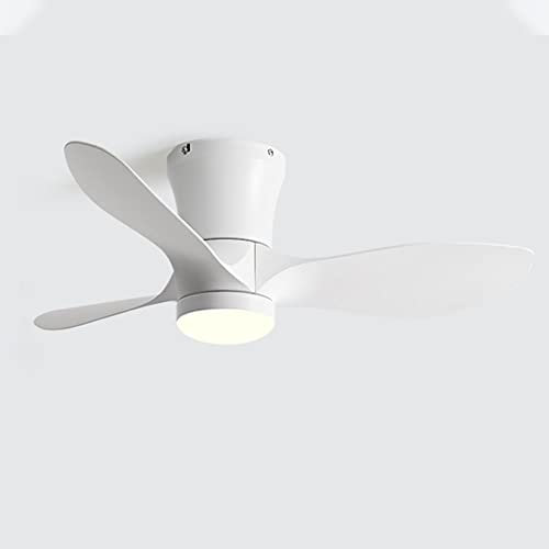 Moddeny Ventilador de Techo de 32 Pulgadas con Luces Ventilador de Techo Remoto silencioso Luz de Ventilador de Montaje Empotrado de Madera de imitación Ventilador de Techo pequeño Moderno con luz