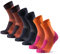 DANISH ENDURANCE Walking Socks Merino Wool, Hiking Socks, for Men & Women, Unisex, 3 Pack, Multicolor (1x Navy/Orange, 1x Fuchsia/Orange, 1x Navy), 9-12
