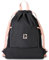 AUDETIC Turnbeutel Damen & Herren Schwarz Rosa - Fit - Sportbeutel für Alltag, Festival, Sport - Rucksack Beutel mit Kordelzug und verstellbaren Schulterträgern - Wasserabweisend