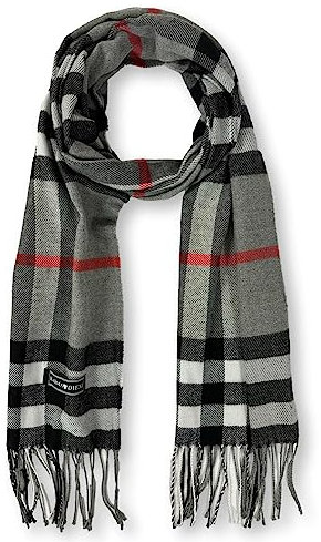 KARMA.DIEM Karierter Schal - Angenehm Weich - Schal kariert für Damen und Herren - Perfekt für Herbst und Winter 35x180cm (Grau)