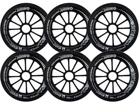 DYHQQ 6/8 Pack 125mm 85A Inline Skate Räder Indoor/Outdoor, Rennrad für Roller Blade Rad Ersatz, Roller Skate Räder, Trainingsräder,6 Pack