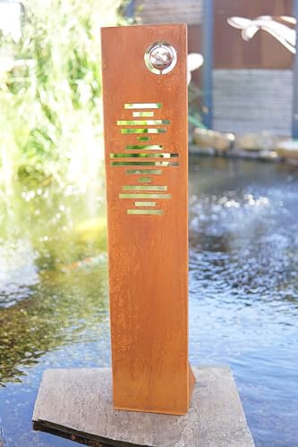 JH-Metalldesign Gartenschild Modern Roststecker Aufsteller Stele Edelrost Rost Gartendeko Edelstahl Kugel