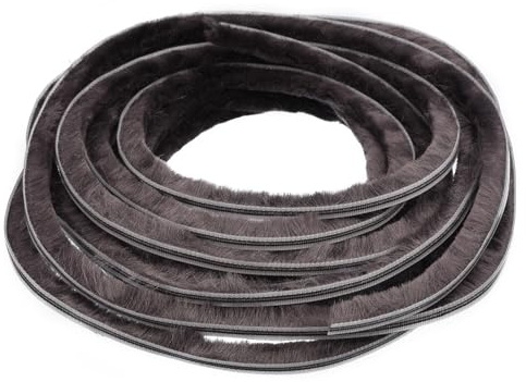 Awclub Brush Seal Weather Stripping, 6mm x 8mm x 6.1M (Backing x Brush x Length) Card Slot Door Brush Strip for PVC Sliding Sash Door Window and Wardrobe Seal - Non-Adhesive Backing